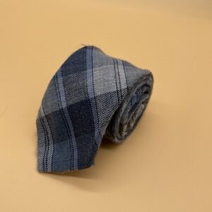 American Trend Blue Plaid Necktie Mens Wool Tie 57" Long 2 3/4"Wide‎
